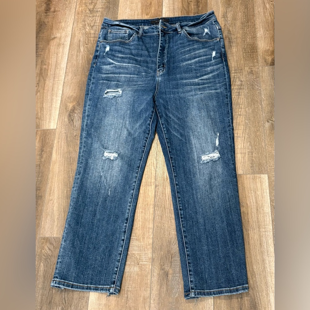 Classic High Rise Distressed Denim Jeans